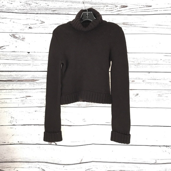 THEORY Women Cropped Turtle Neck Sweater